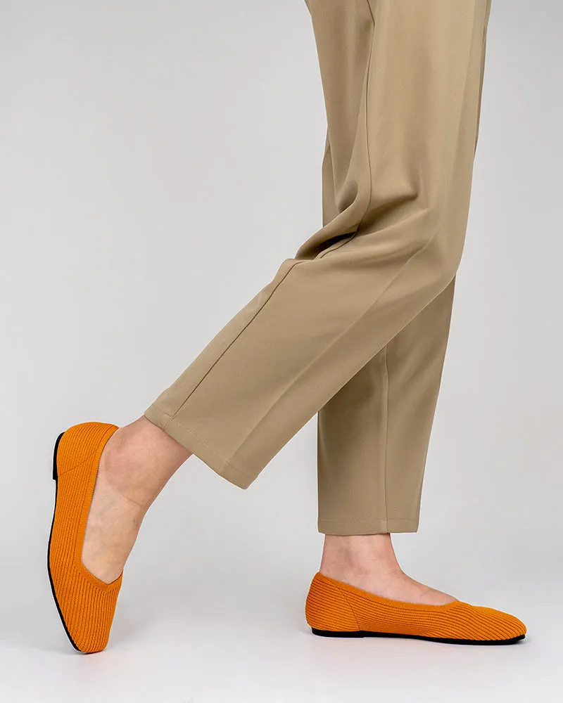 Minimalist Solid Color V-Cut Ballet Flats