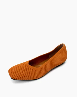 Minimalist Solid Color V-Cut Ballet Flats