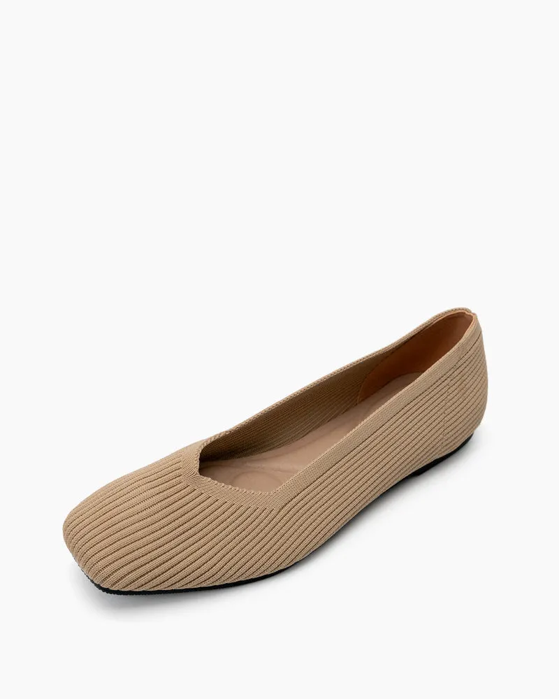 Minimalist Solid Color V-Cut Ballet Flats