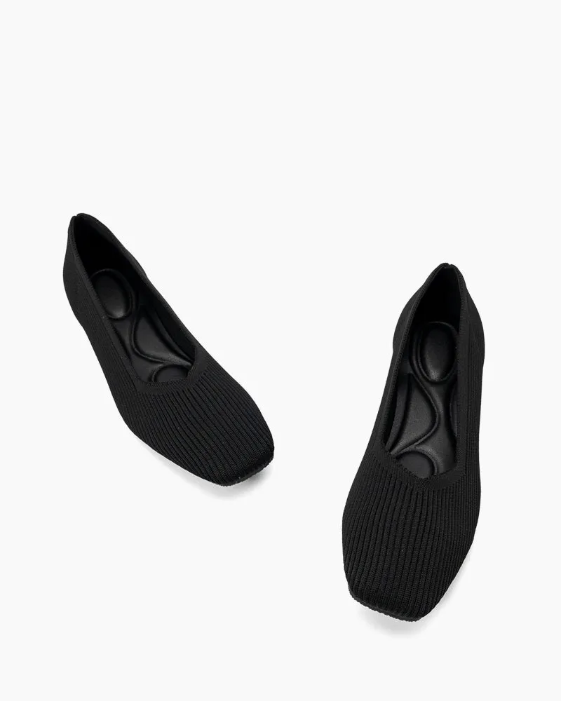 Minimalist Solid Color V-Cut Ballet Flats