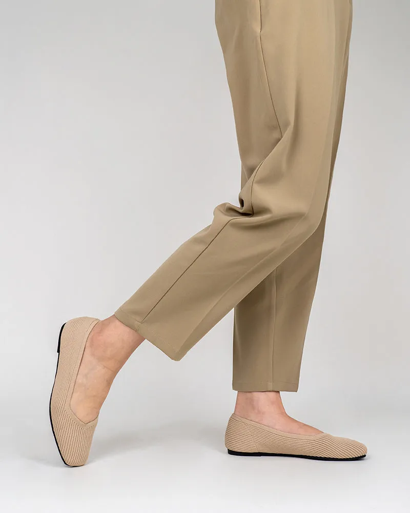 Minimalist Solid Color V-Cut Ballet Flats