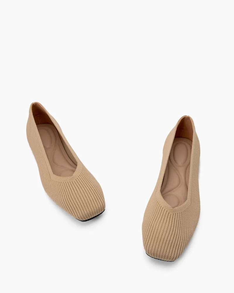 Minimalist Solid Color V-Cut Ballet Flats