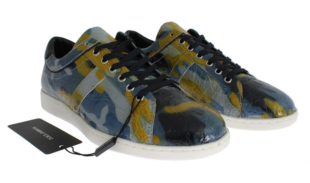 Multicolor Caiman Crocodile Sneakers Shoes