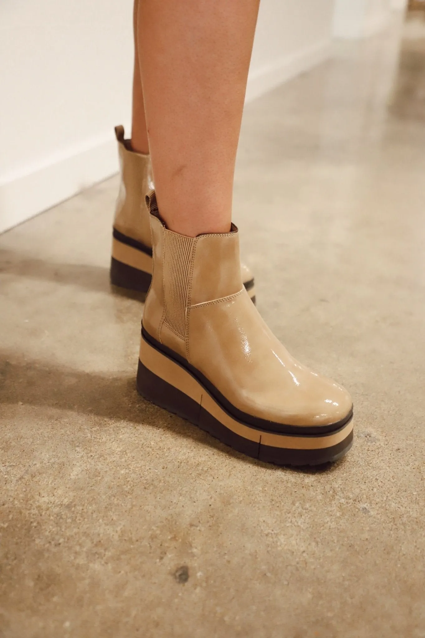 NAKED FEET: GUILD in BEIGE Platform Chelsea Boots