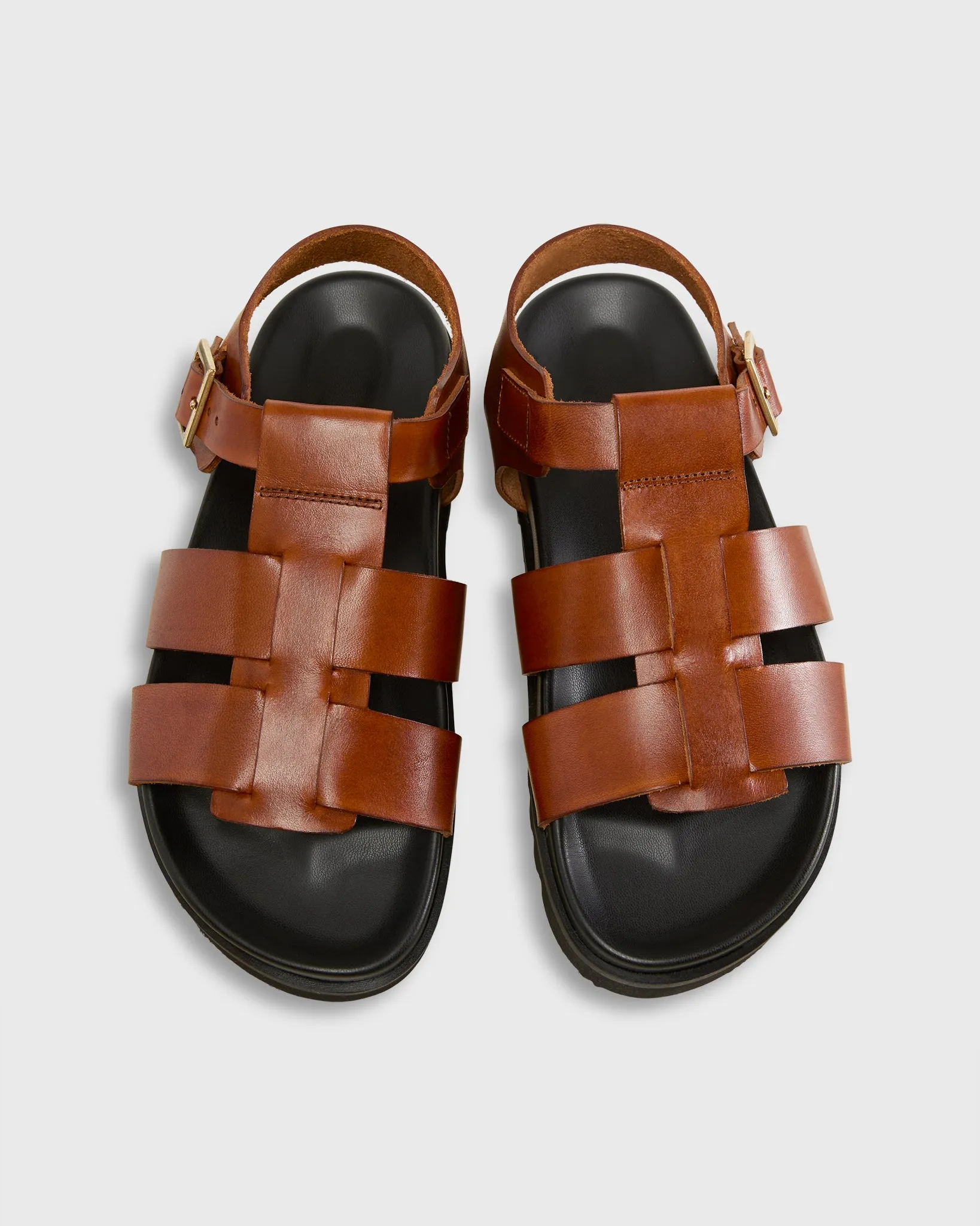 Natalie Sandal in Tan Leather