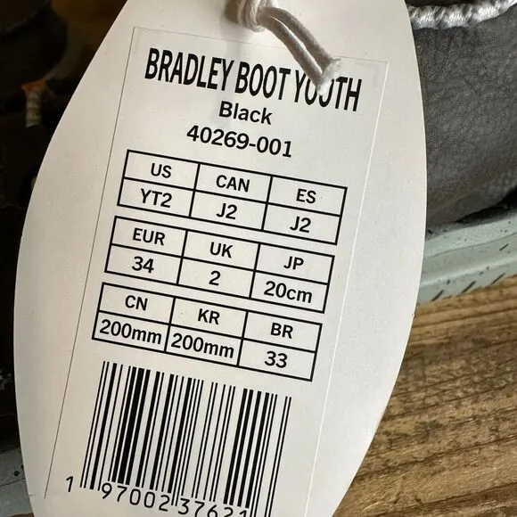 New NWT Big Kids Hey Dude Bradley Gray Leather Ankle Chukka Boots Size‎ 2 Y