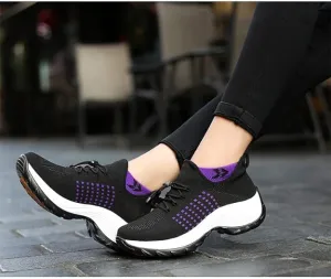 NEW Women’s Ortho Stretch Cushion Sneakers, Purple, Sz 6.5