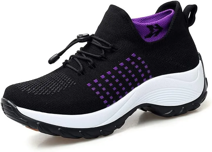 NEW Women’s Ortho Stretch Cushion Sneakers, Purple, Sz 6.5