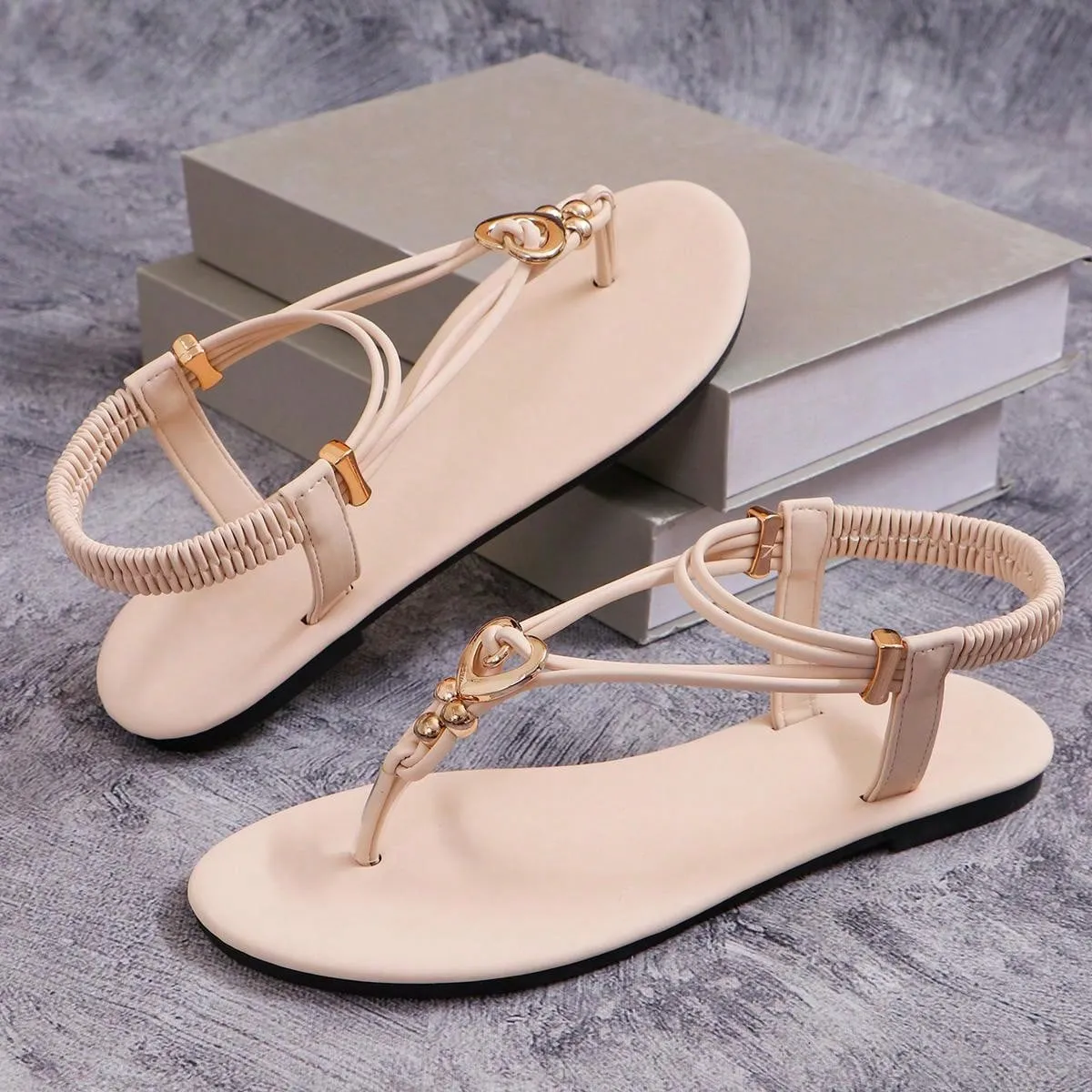 Non-Slip Toe Post Flip Flops, Women's Casual Outside Wear Shoes For All Seasons