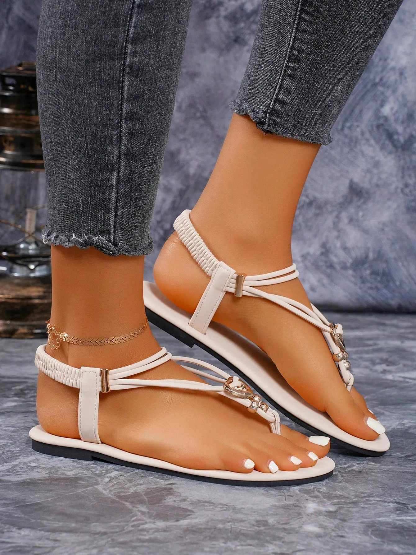 Non-Slip Toe Post Flip Flops, Women's Casual Outside Wear Shoes For All Seasons