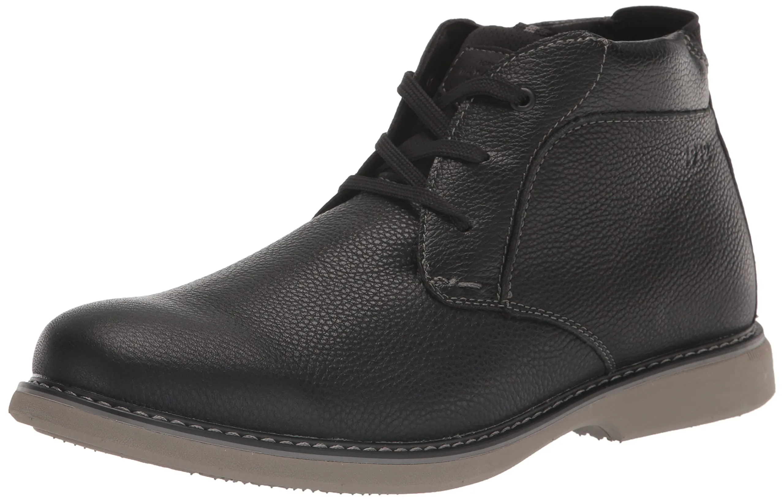 Nunn Bush Men's Otto Plain Toe Chukka Lightweight Leather Suede Water Resistant Boot, Black, 7