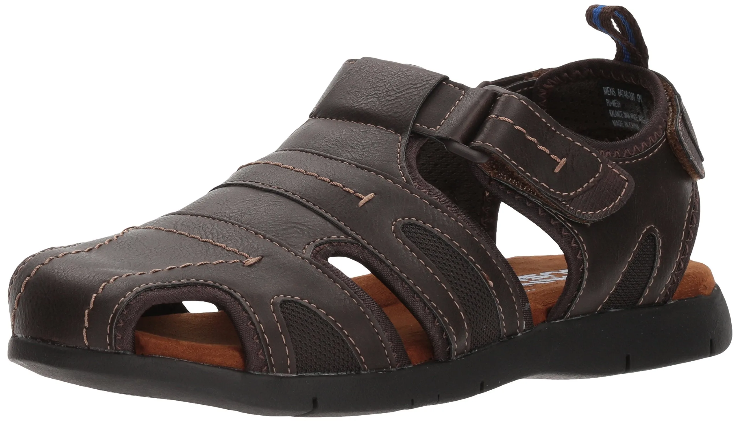 Nunn Bush Men's Rio Grande Closed Toe Fisherman Sandal, Brown, 9 W US