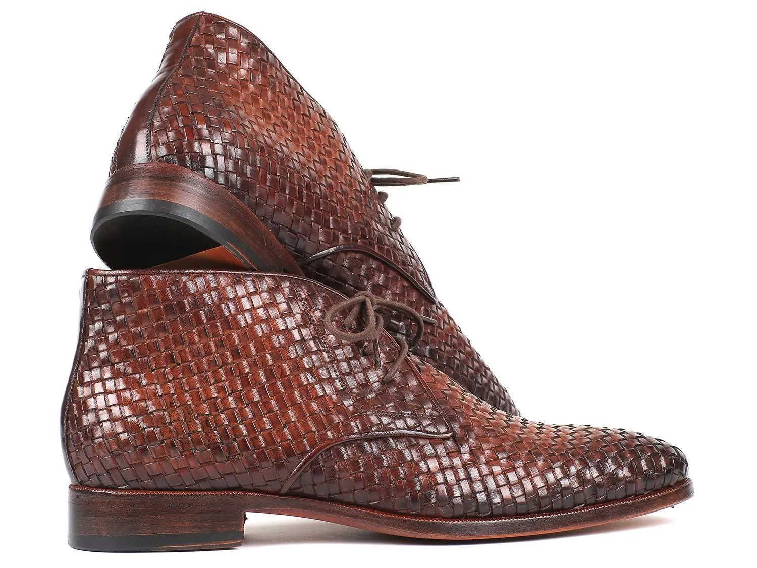 Paul Parkman Men's Brown Woven Chukka Boots