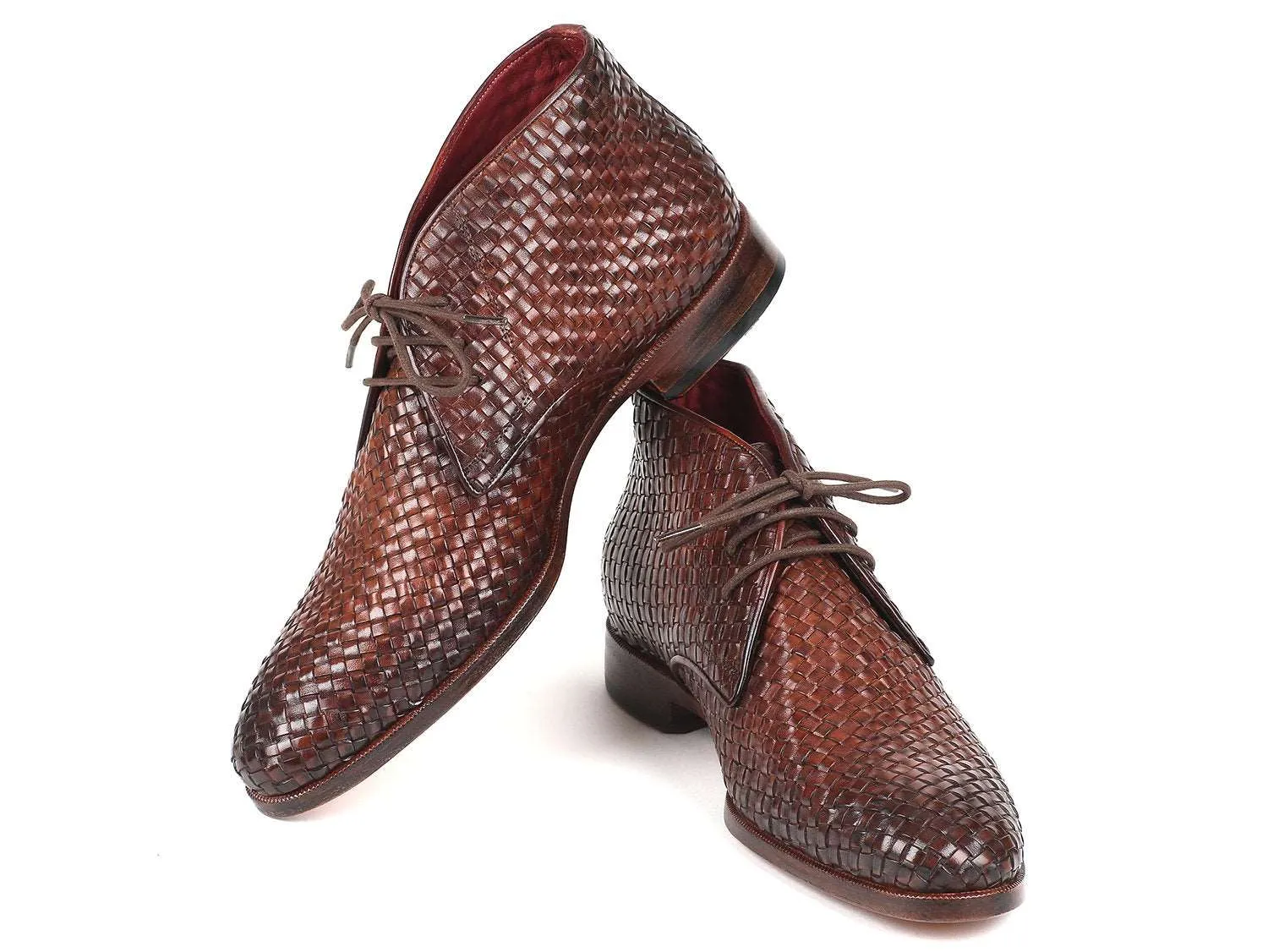 Paul Parkman Men's Brown Woven Chukka Boots