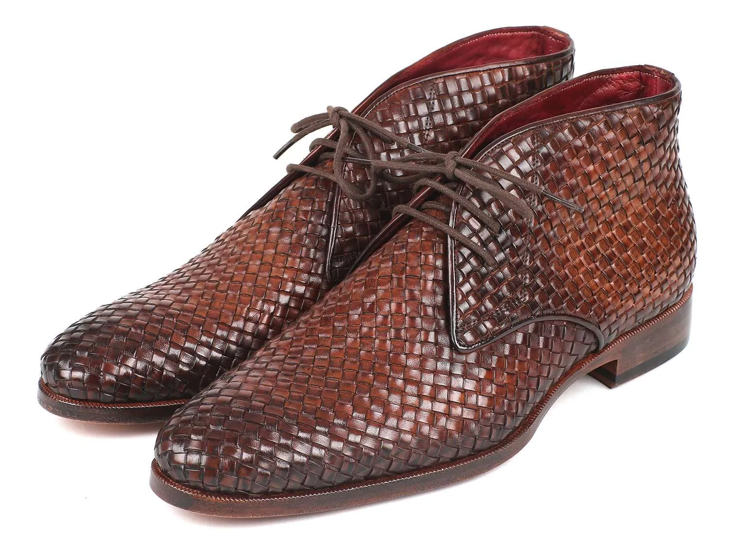 Paul Parkman Men's Brown Woven Chukka Boots