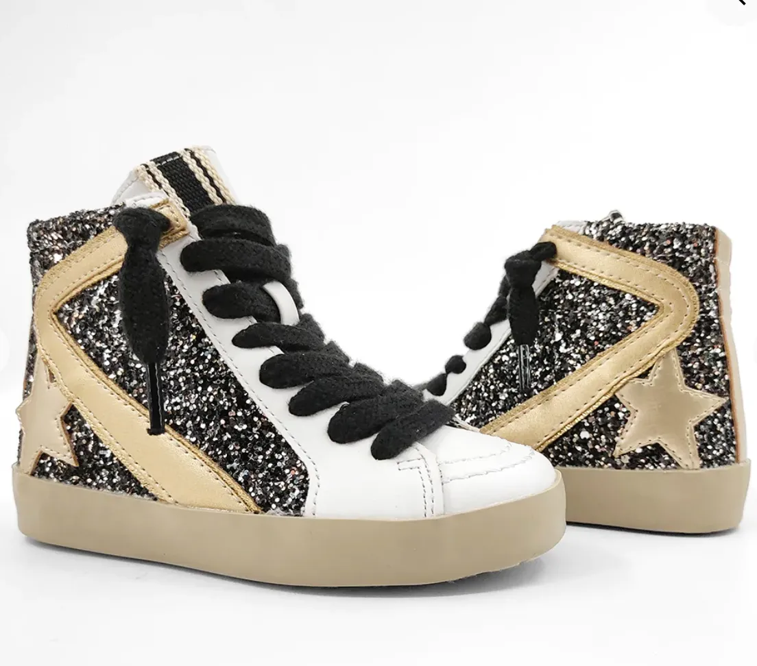 Pia Toddler Black Sparkle Sneakers