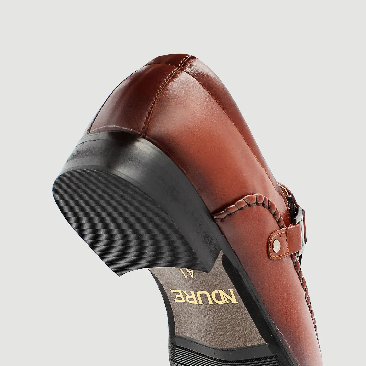 Plain-Toe Leather Loafers