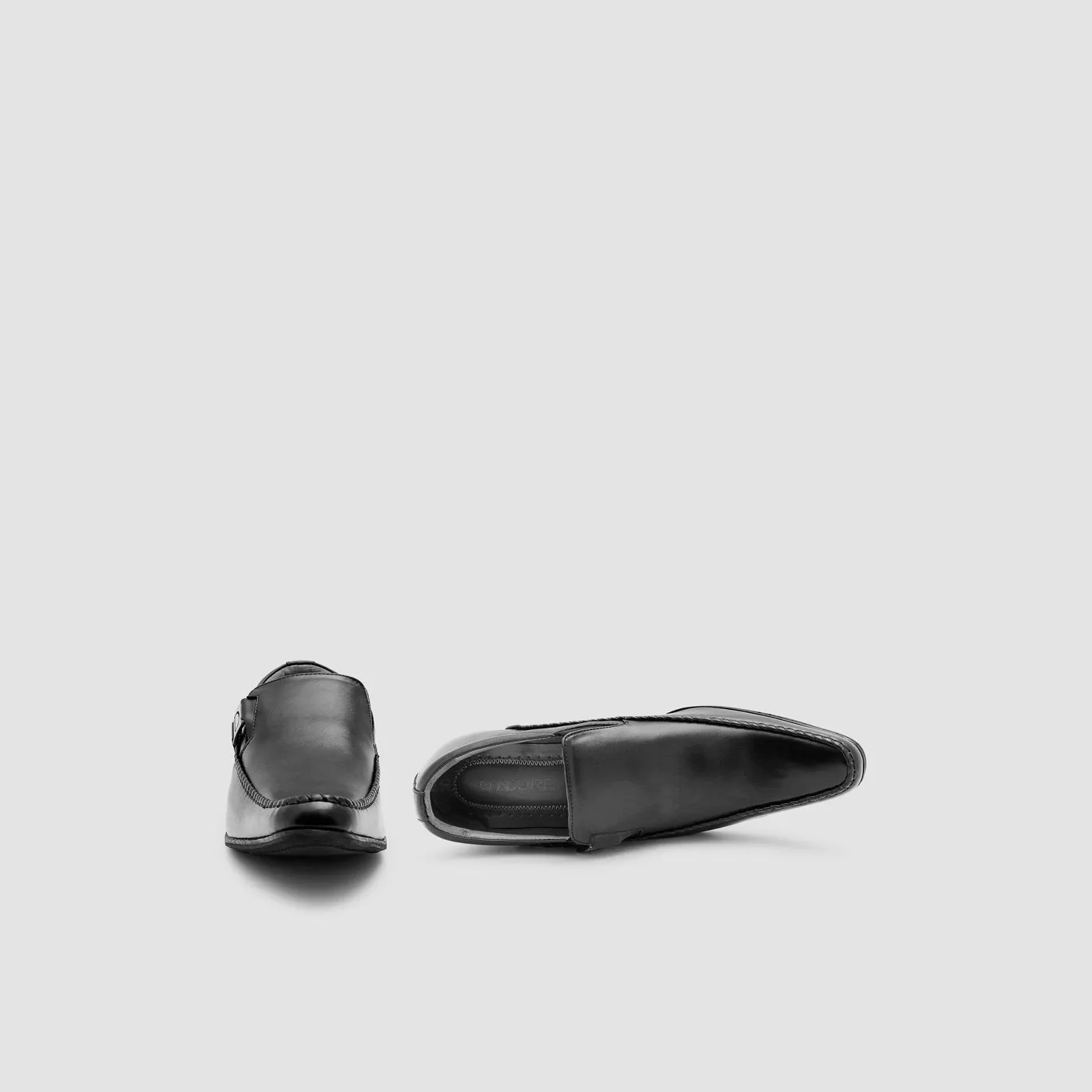 Plain-Toe Leather Loafers