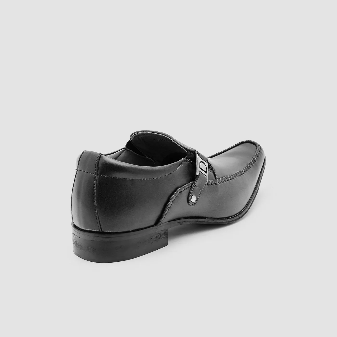 Plain-Toe Leather Loafers