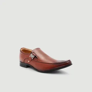 Plain-Toe Leather Loafers