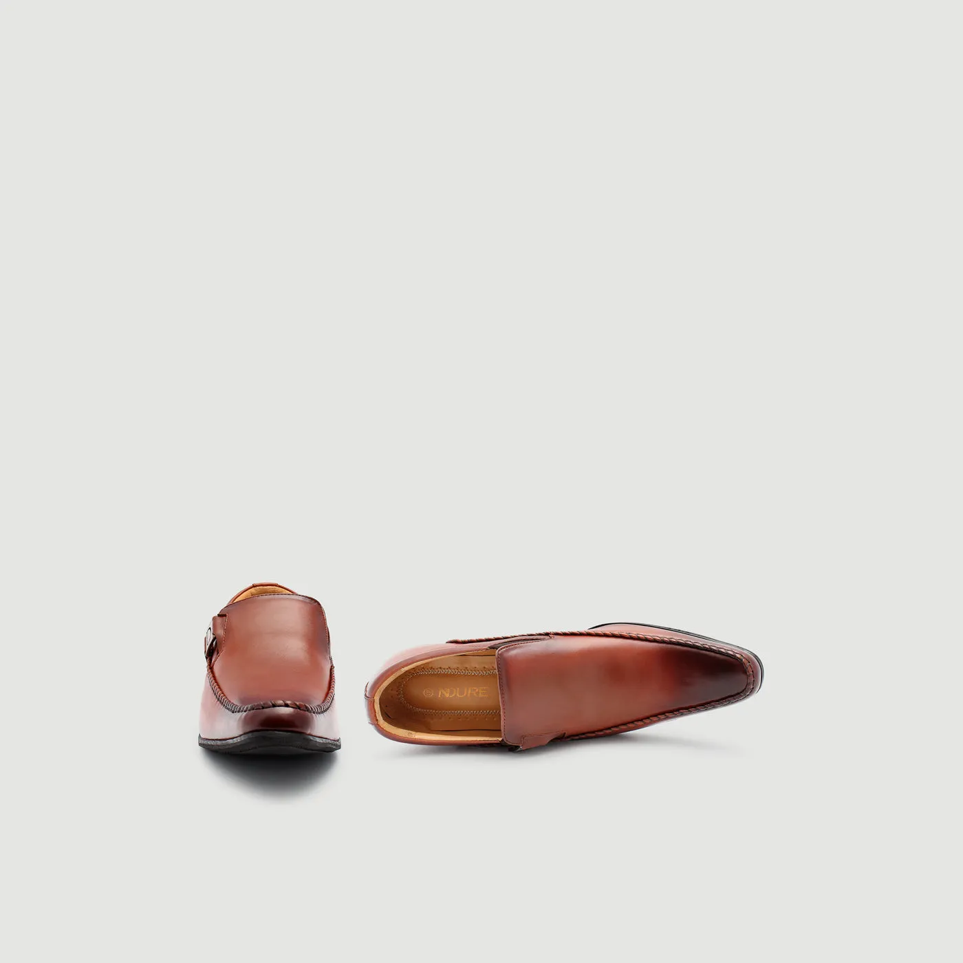Plain-Toe Leather Loafers