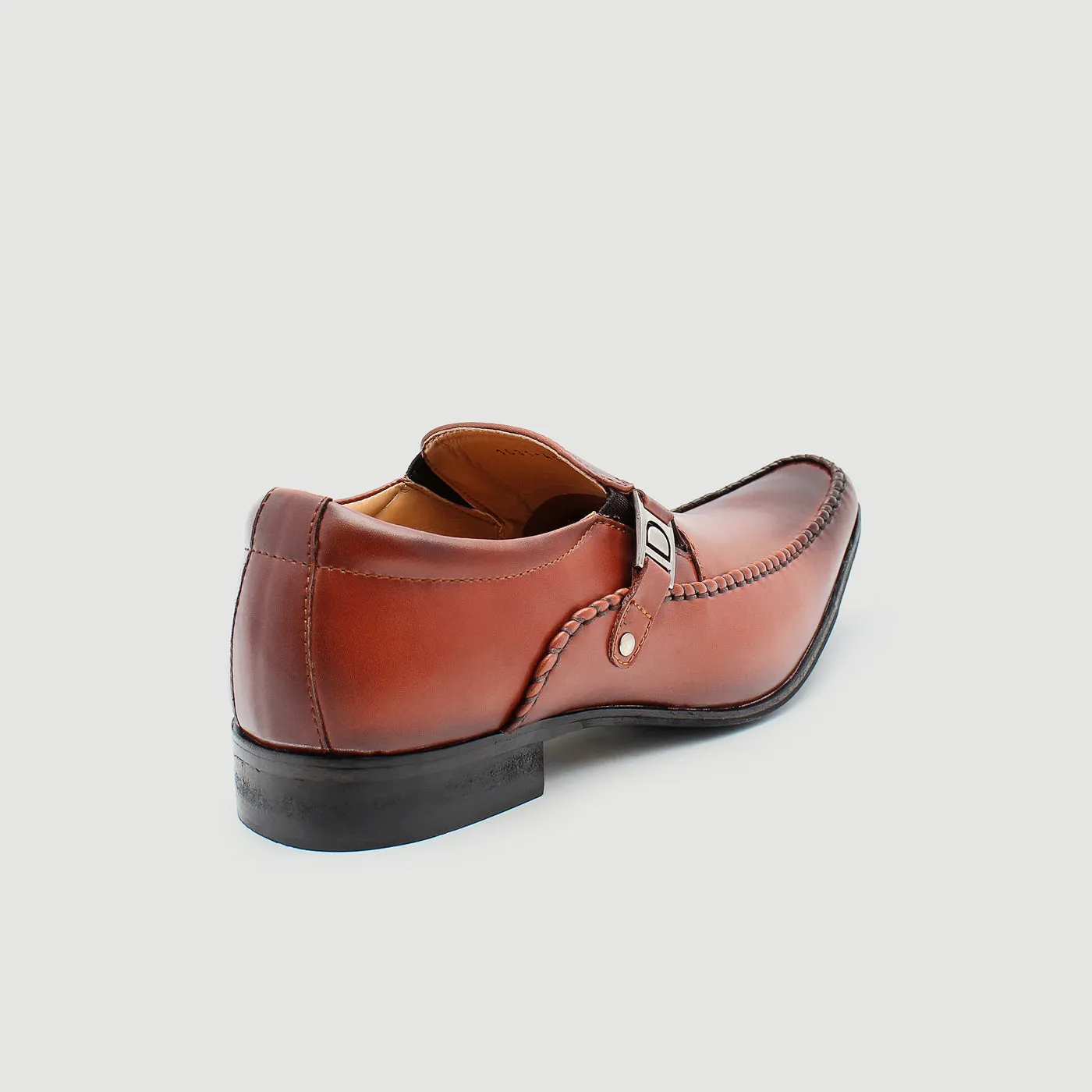 Plain-Toe Leather Loafers