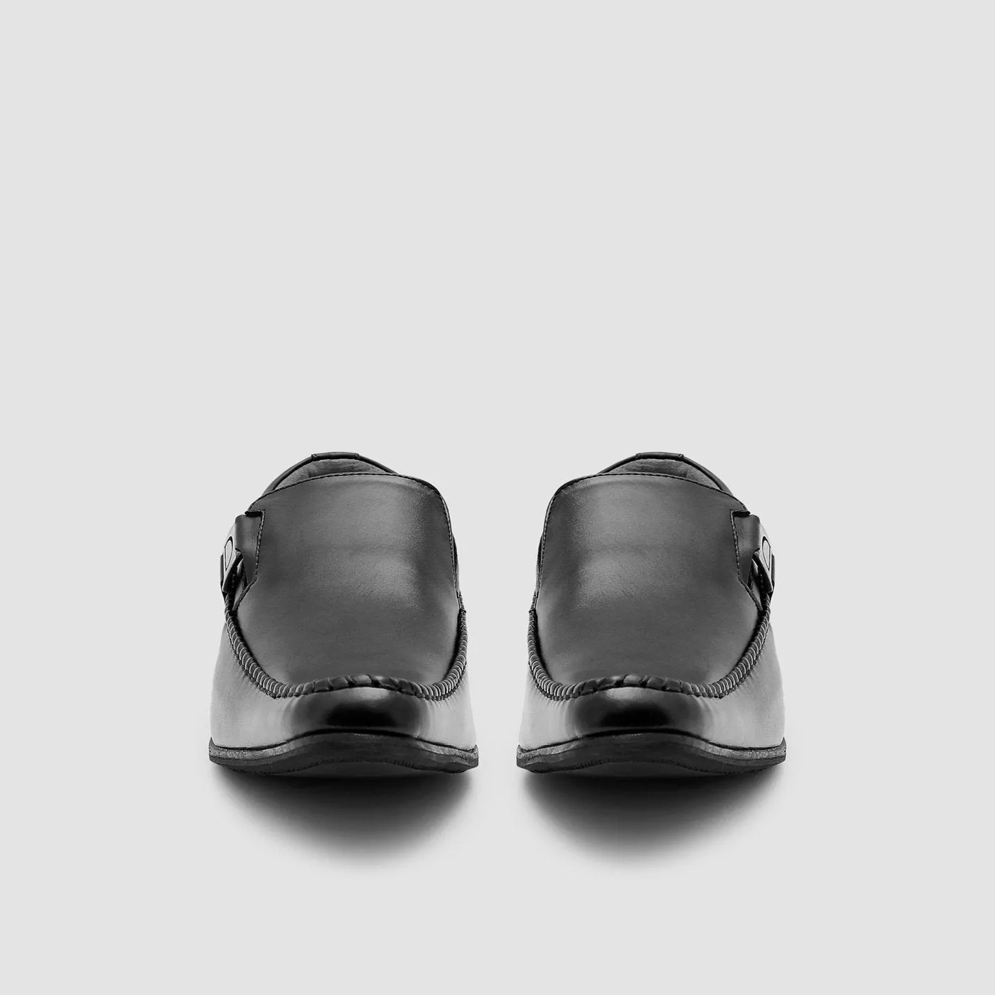 Plain-Toe Leather Loafers
