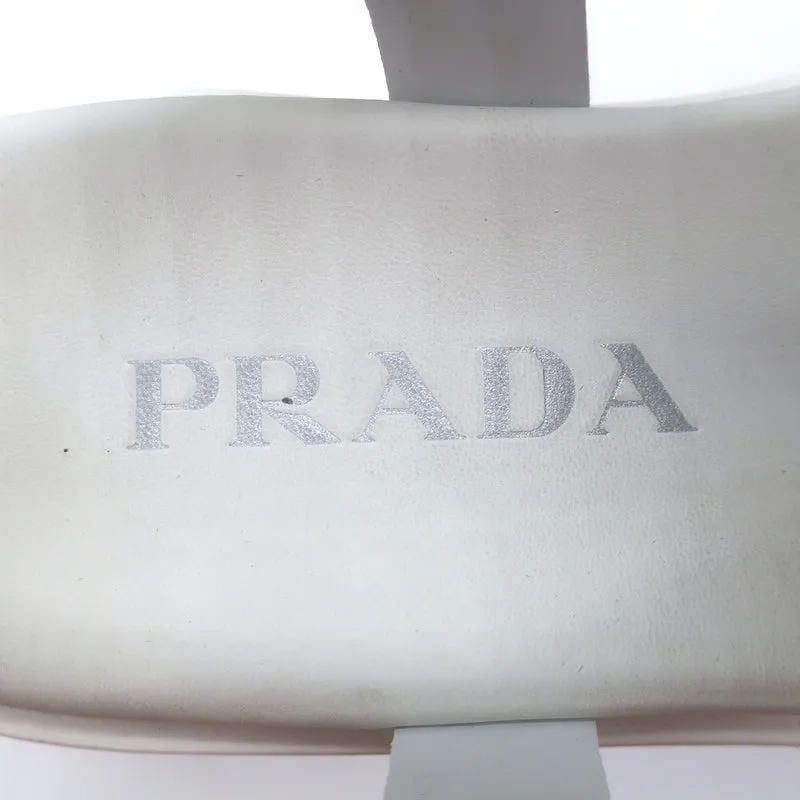 Prada Cork Platform Fisherman Sandals White Rubber Size 38