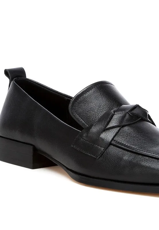 Rag & Co Hostess Genuine Leather Braided Loafers