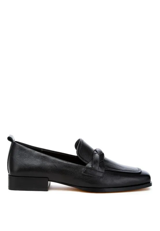 Rag & Co Hostess Genuine Leather Braided Loafers
