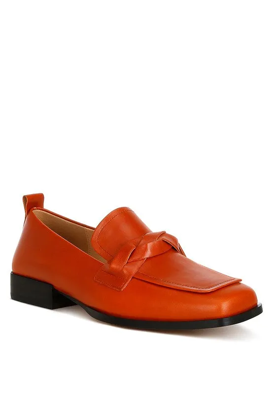 Rag & Co Hostess Genuine Leather Braided Loafers