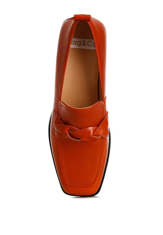 Rag & Co Hostess Genuine Leather Braided Loafers