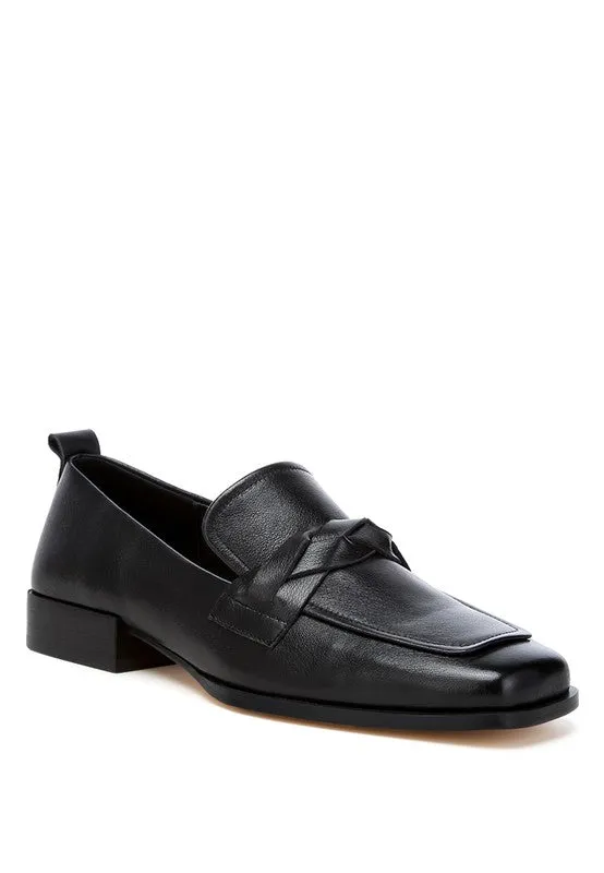 Rag & Co Hostess Genuine Leather Braided Loafers