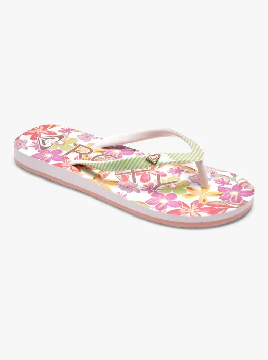 Roxy Girls Pebbles Sandals - White/Green