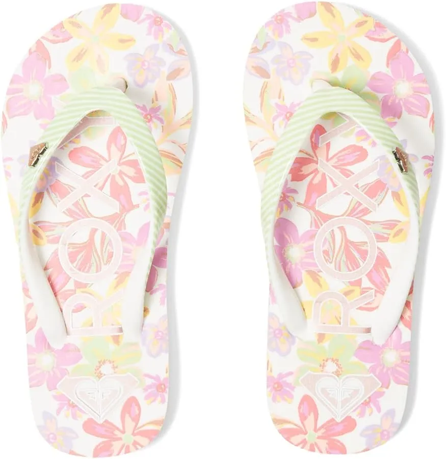 Roxy Girls Pebbles Sandals - White/Green