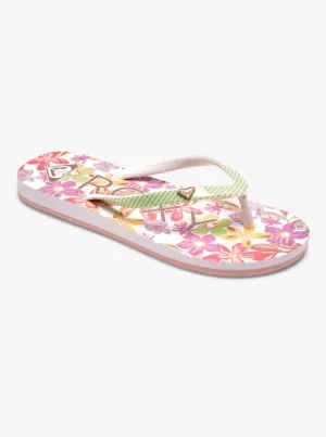 Roxy Girls Pebbles Sandals - White/Green