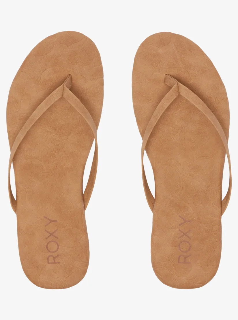 Roxy Womens Gabbie Flip-Flops Sandals - Tan