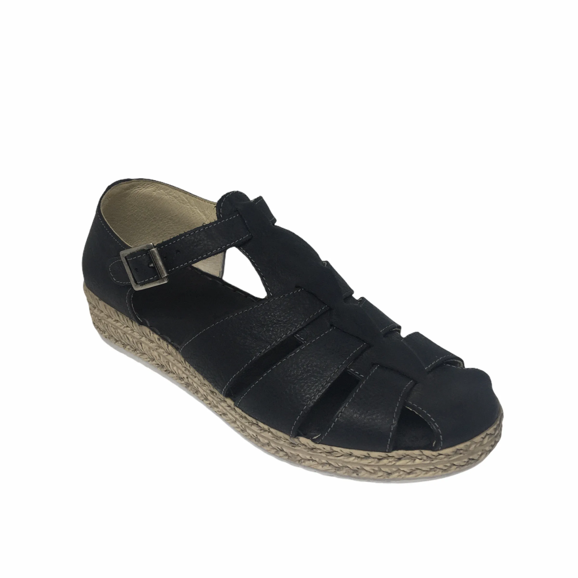 Sala Eddie Fisherman Leather Sandal ~ Black ~ Taupe ~ White