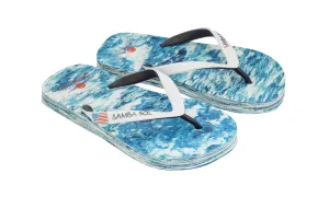 Samba Sol Kid's Countries Collection Flip Flops - USA Water