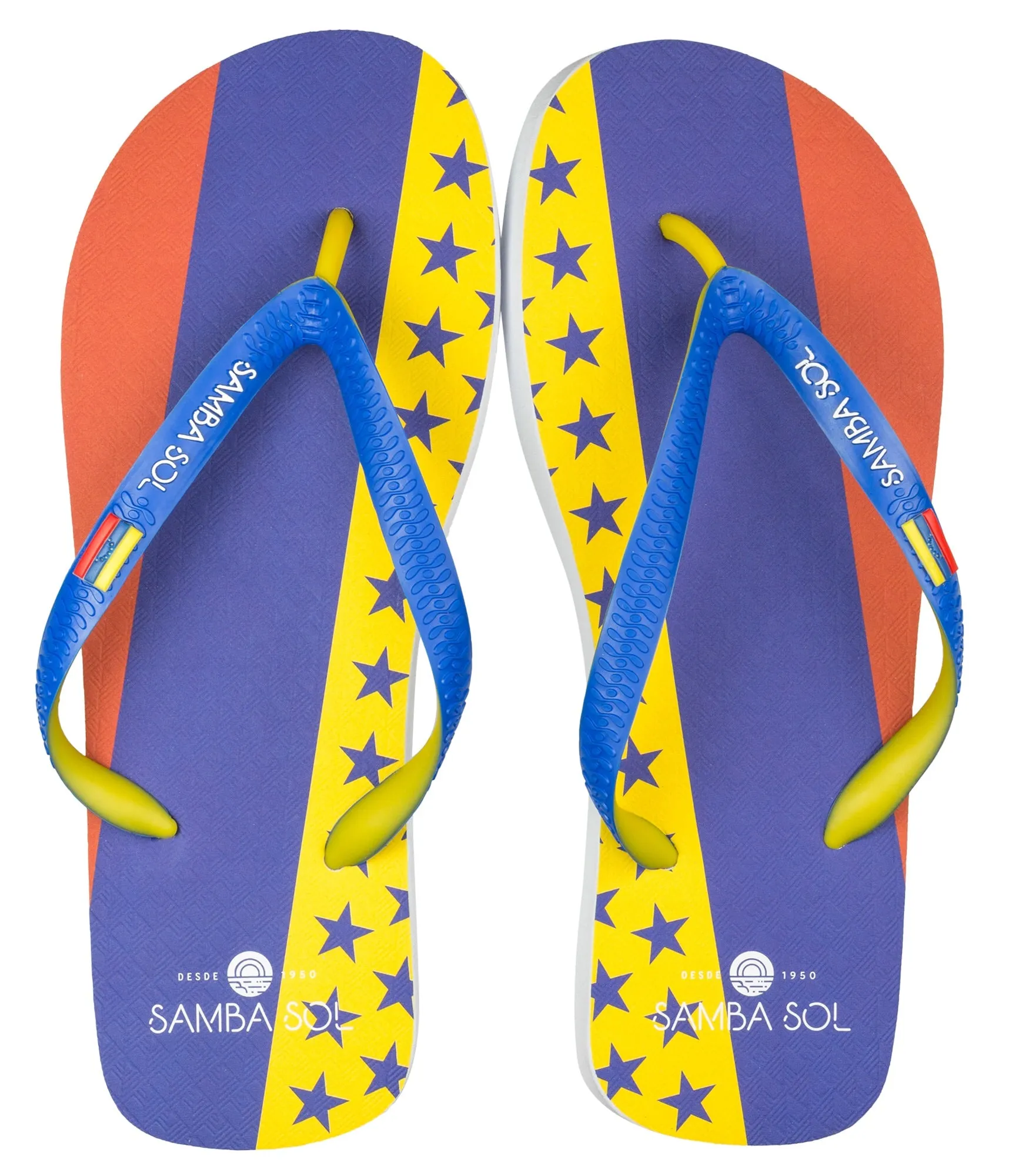 Samba Sol Men's Countries Collection Flip Flops - Venezuela