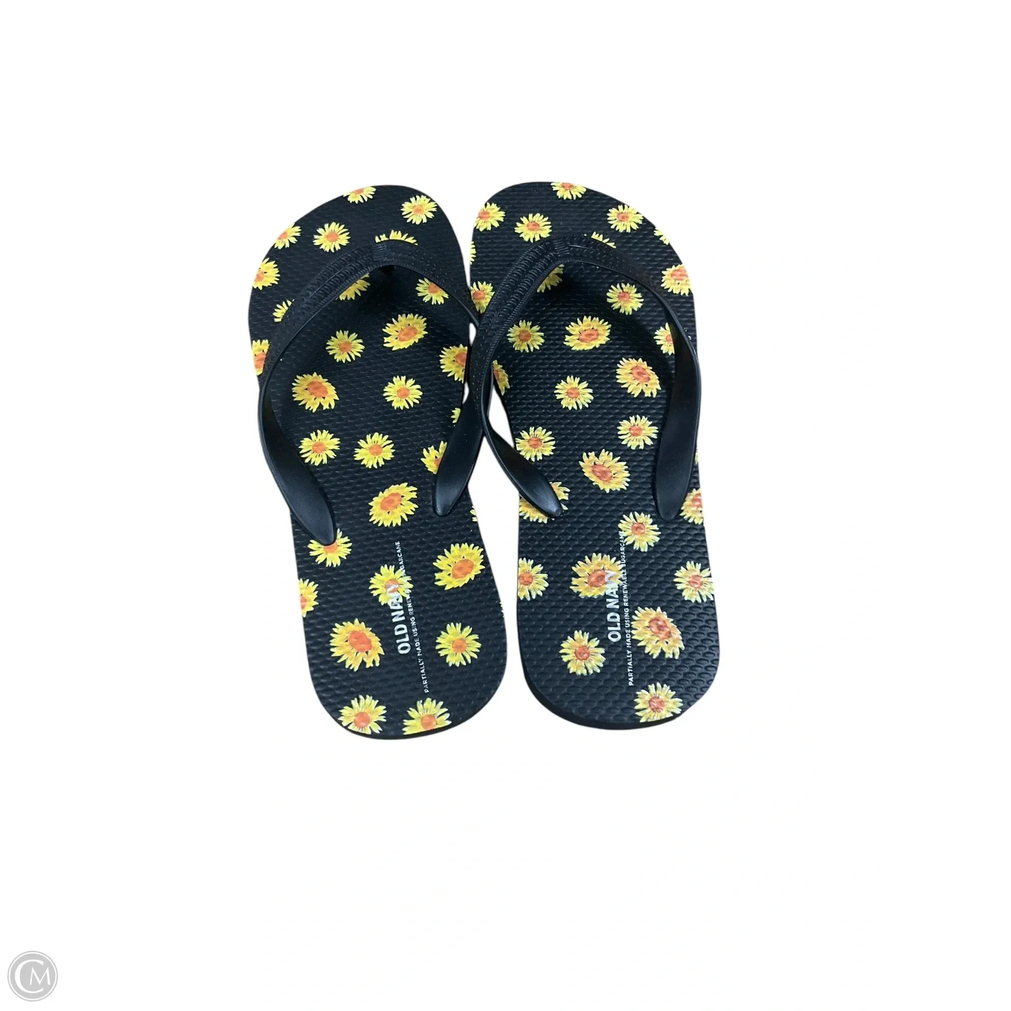 Sandals Flip Flops By Old Navy In Black & Yellow, Size: 5