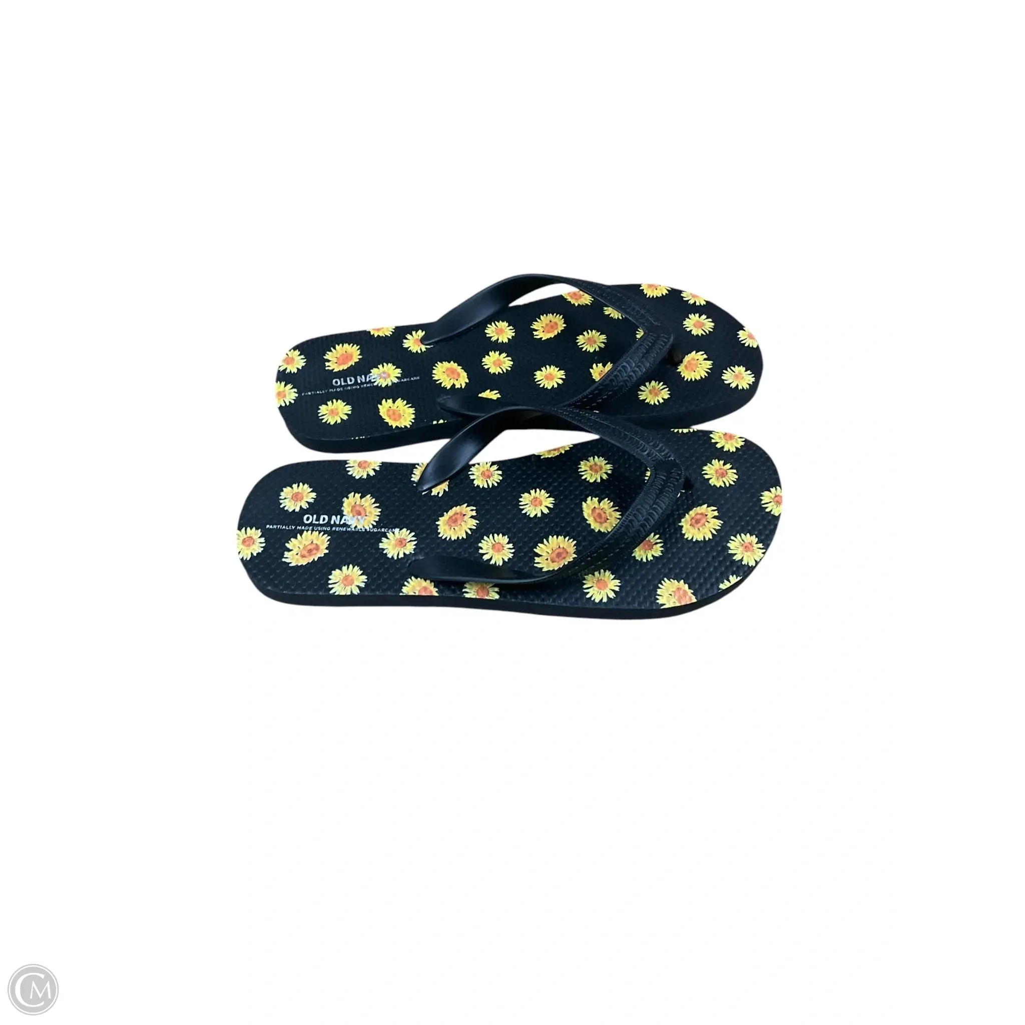 Sandals Flip Flops By Old Navy In Black & Yellow, Size: 5