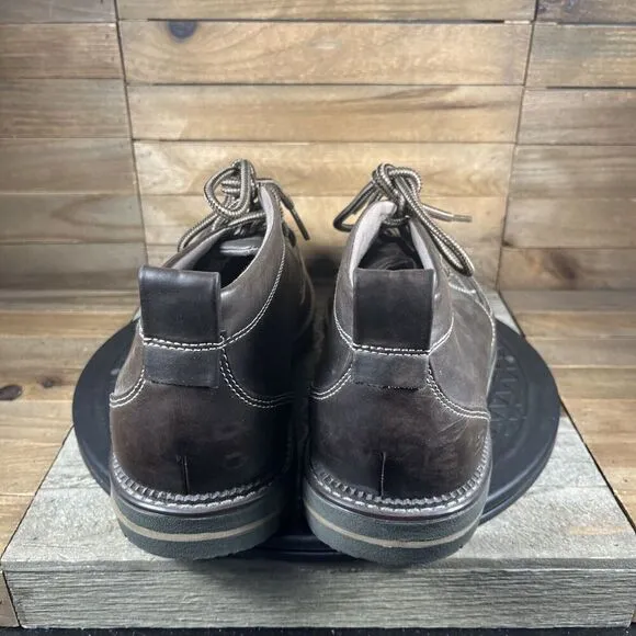 Skechers Mens Sz 12 Lark Reliant Brown Leather Ankle Memory Foam Chukka Boots