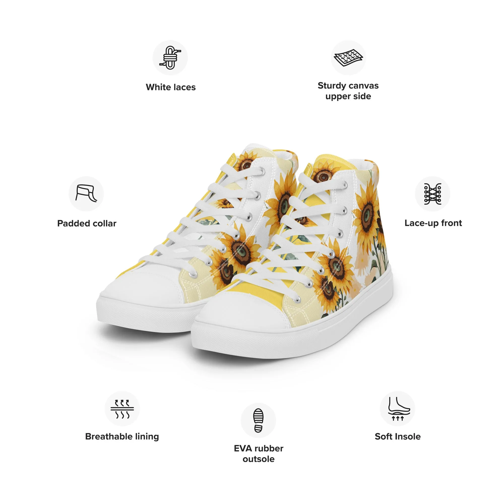 Sunflowers Women's High Top Custom Sneakers