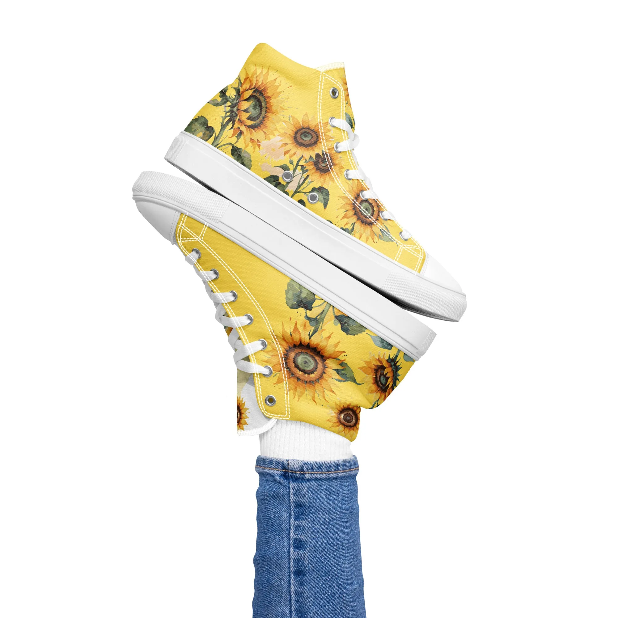 Sunflowers Women's High Top Custom Sneakers