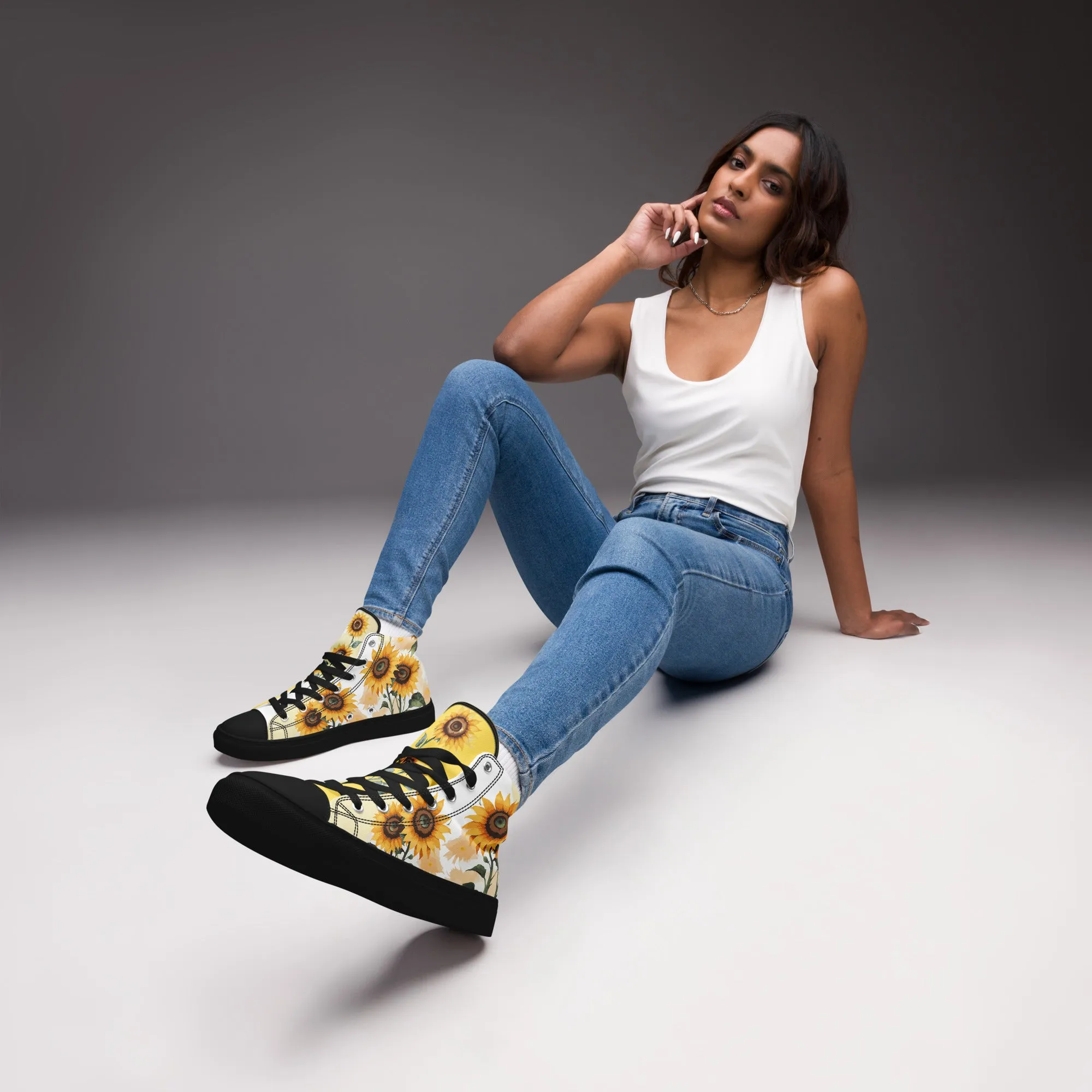 Sunflowers Women's High Top Custom Sneakers