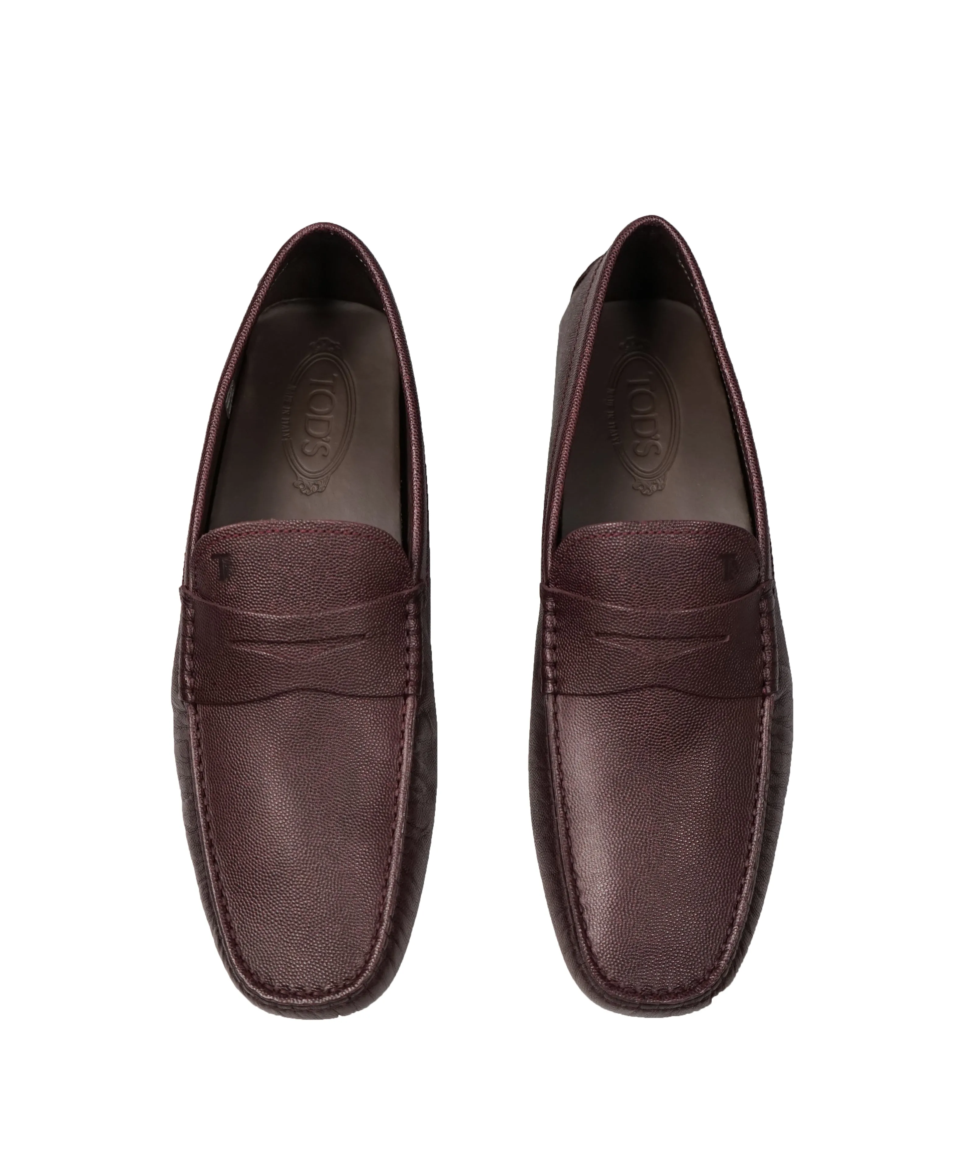 TOD’S - Burgundy Caviar Pebbled Penny/Driving Loafers - 11.5US