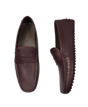 TOD’S - Burgundy Caviar Pebbled Penny/Driving Loafers - 11.5US