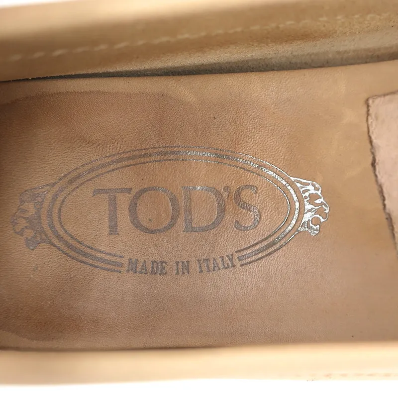 Tod's City Gommino Driving Shoes Nude Leather Size 39 Flat Penny Loafers