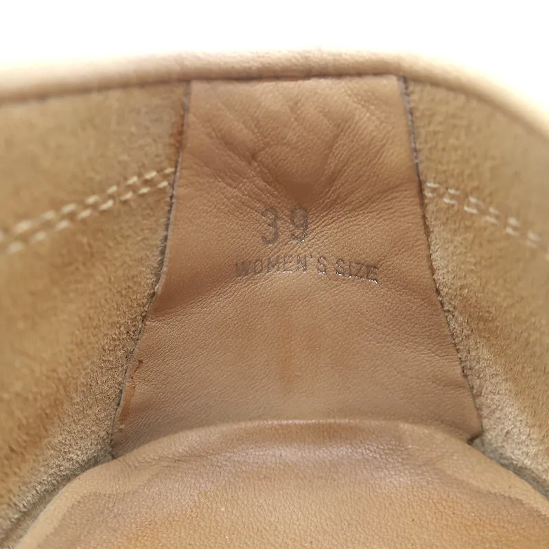 Tod's City Gommino Driving Shoes Nude Leather Size 39 Flat Penny Loafers